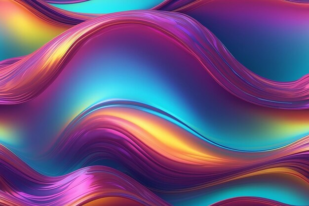 Iridescent Wave Emitter Abstract 3D Render