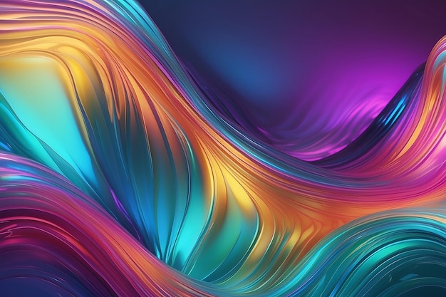 Iridescent Wave Emitter Abstract 3D Render