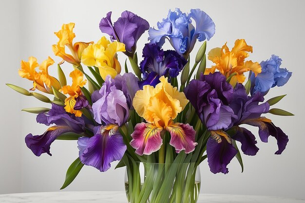 Foto brillante bouquet di iris