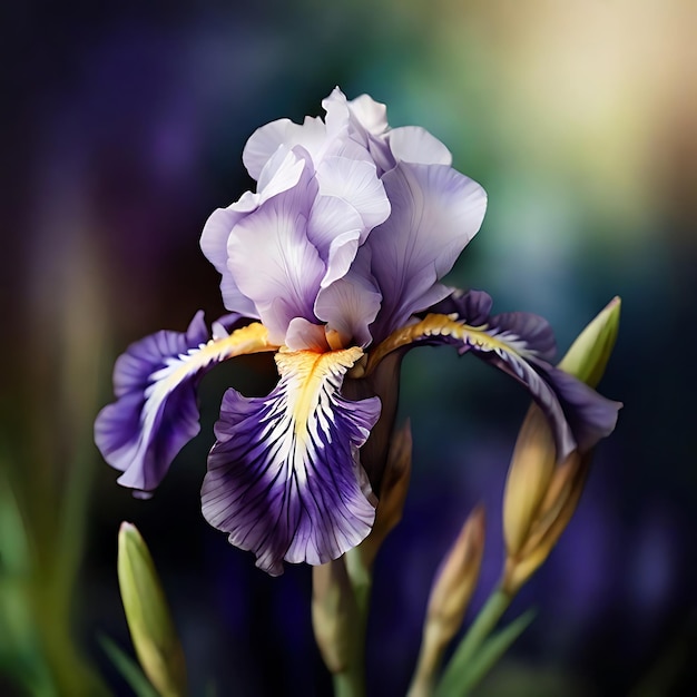 Photo iris flower generated by ai