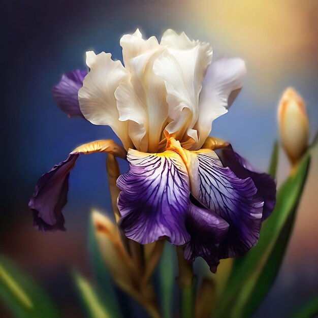 Photo iris flower generated by ai