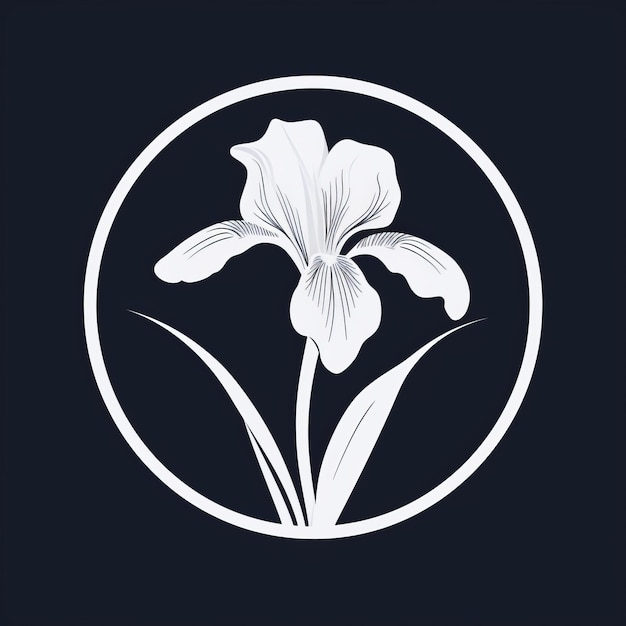 Photo iris flower logo vector in flat design