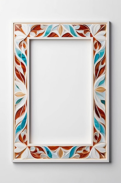 Iris Illusion Inlay blank Frame Mockup with white empty space for placing your design