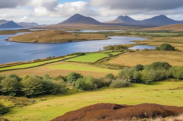 Photo irish countryside epic connemara landscape along the wild atlantic way