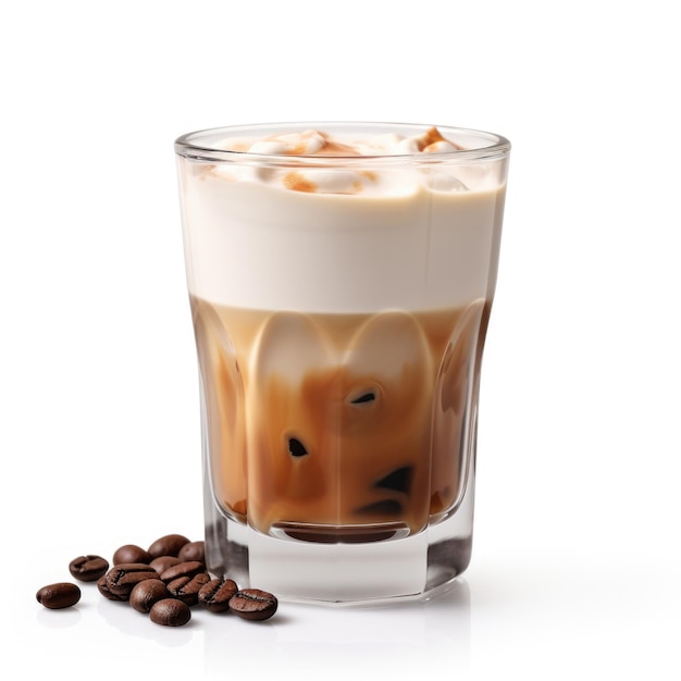 Irish Cream Coffee isolated on white background Generative AI