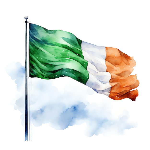 Irish flag watercolor