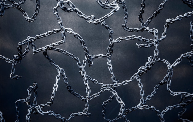 iron chain in dark