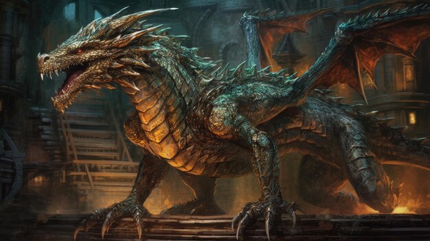 Premium AI Image | iron dragon