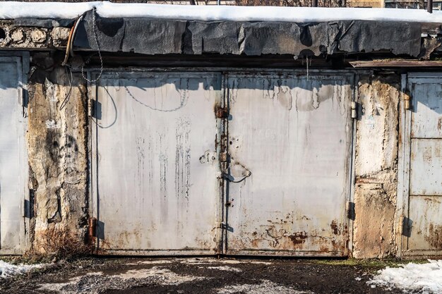 Photo iron garage doors in a garage cooperative