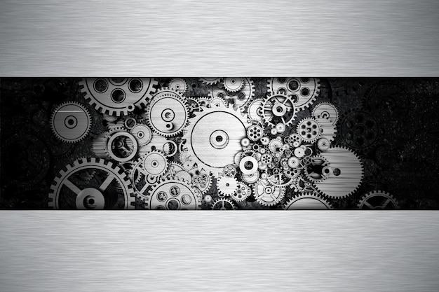 iron gears metal background