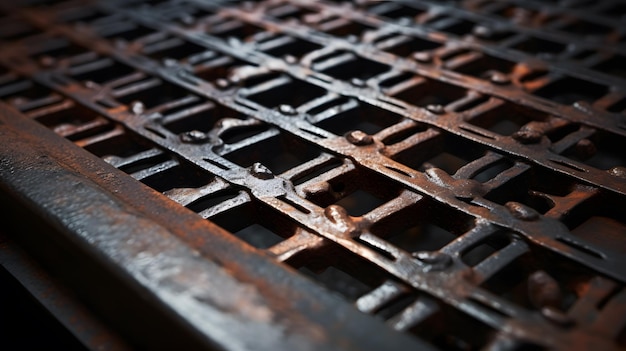 iron grating closeup