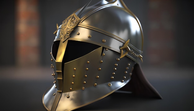 An iron helmet