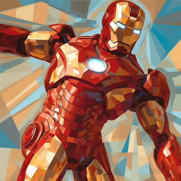 Foto iron man avenger geïllustreerd vectorontwerp