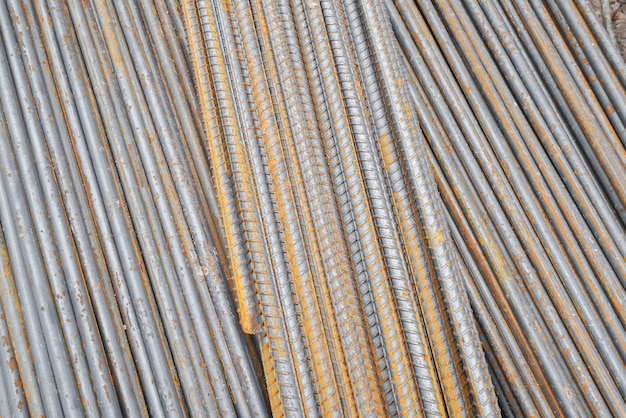 Photo iron metal rail lines material for industry construction