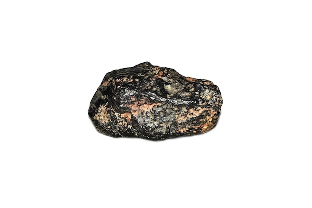 Iron meteorite tsenkher trovato in mongolia su sfondo bianco