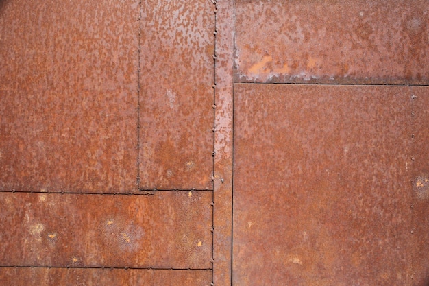 Iron old shabby and rusty wall in full screen