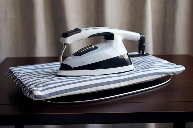 Premium Photo | Iron and shirt on ironing board