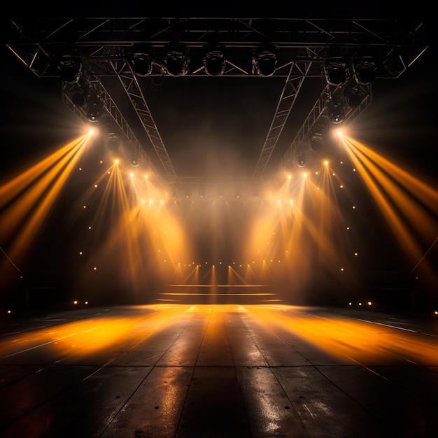 iron structure with yellow spotlight