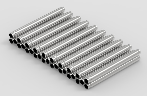Iron tube steel cylinder background texture illustration 3d rendering