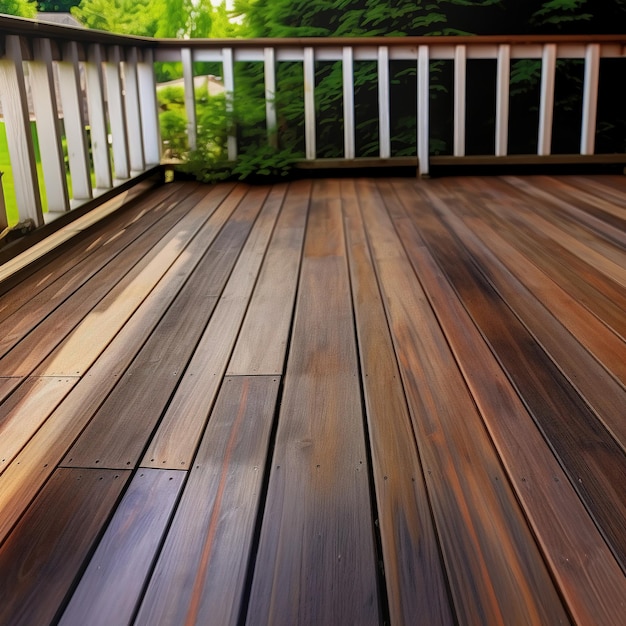 Photo iron wood decking flooring