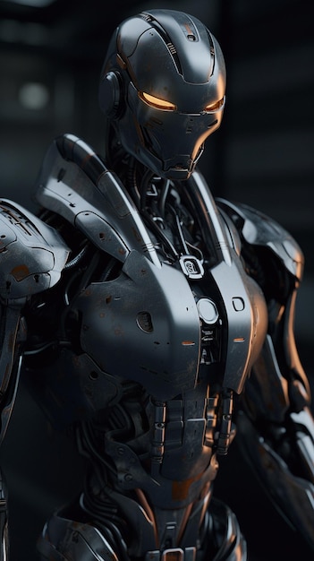 Ironcore man robot technologie wallpaper AI gegenereerde foto