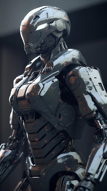 Ironcore 남자 로봇 기술 벽지 AI 생성 사진