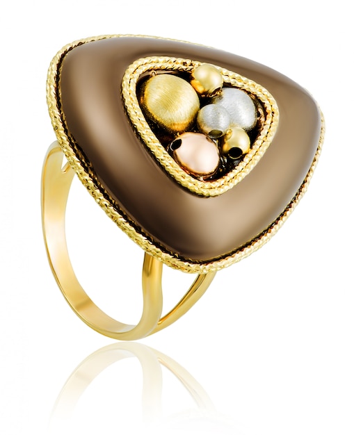 irregular shape female ring of gold