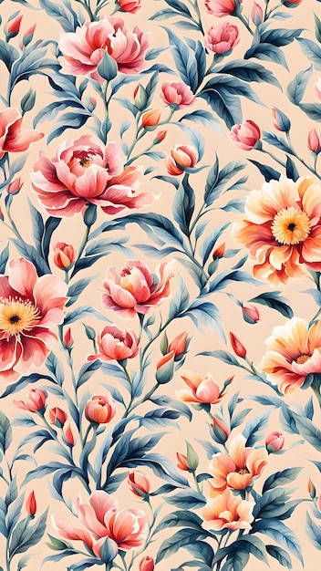 irregular watercolor flower pattern wallpaper