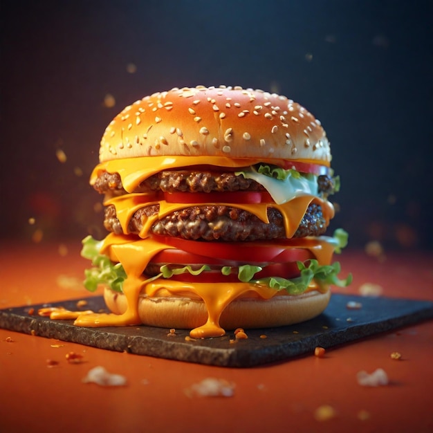 Irresistible 4K wallpaper featuring a 3D representation of a Zinger Cheese Burger