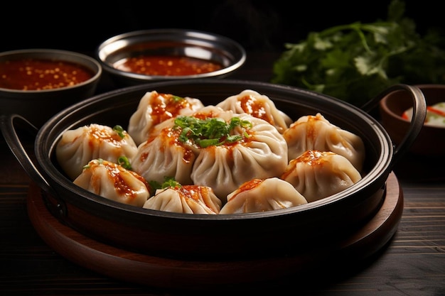 Irresistible Chicken Dumplings Momos Momos Dumplings image photography