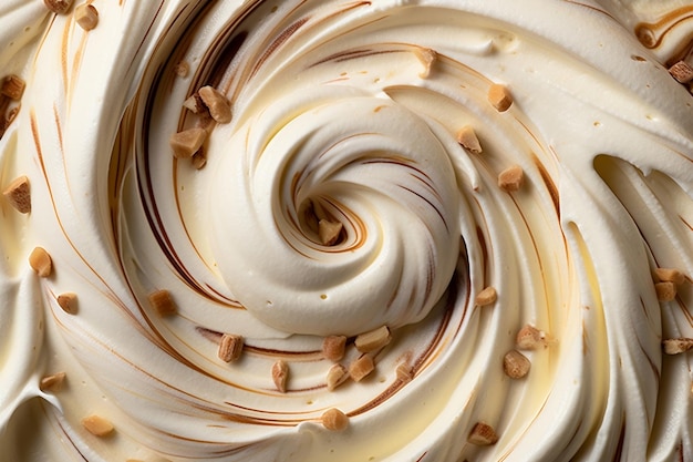 Irresistible Ice Cream Texture with Nuts Generative AI