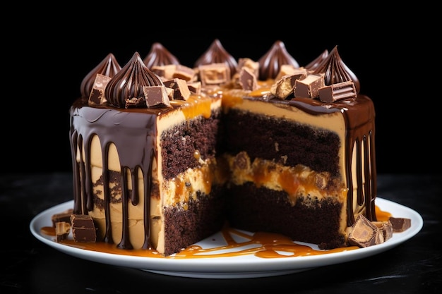Irresistible peanut butter chocolate cake with Reeses