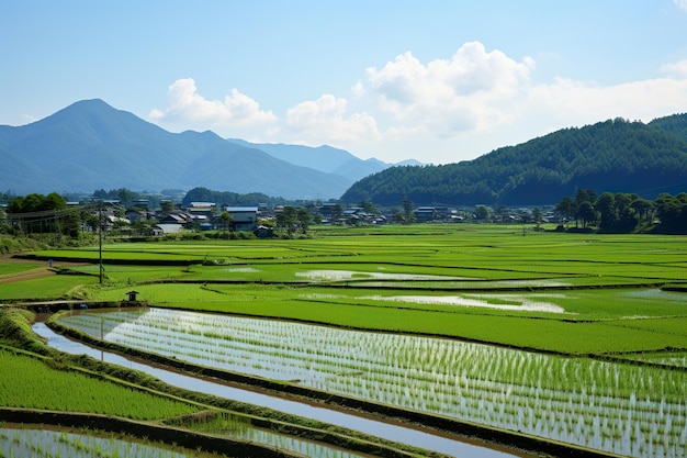 irrigation of rice field Generative Ai