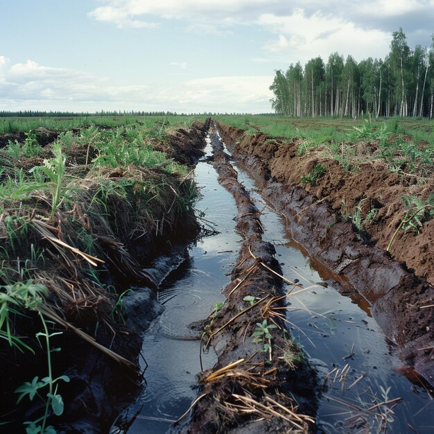 Photo irrigation system for peat bogs in the russian