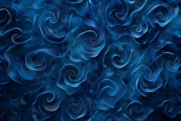 Photo the is a blue and white swirl pattern that resembles a flower