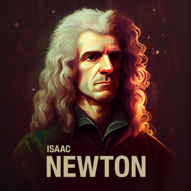 Isaac Newton's Day on January 4 Poster with Isaac Newton Aigenerated Generating Aix9