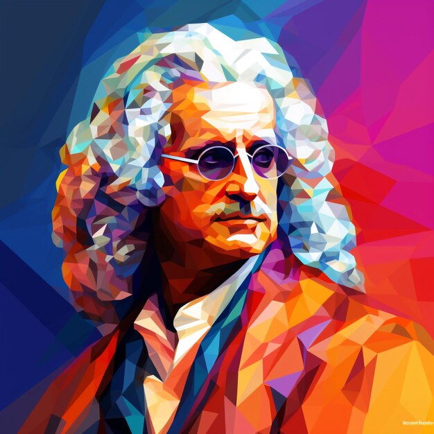 Isaac Newton in style of wpap