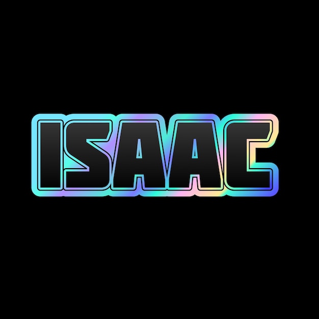 Isaac typography 3d design yellow pink white background photo jpg