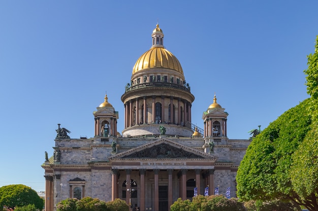 Isaacs Cathedral on a summer sunny day St Petersburg Russia  June 2 2021