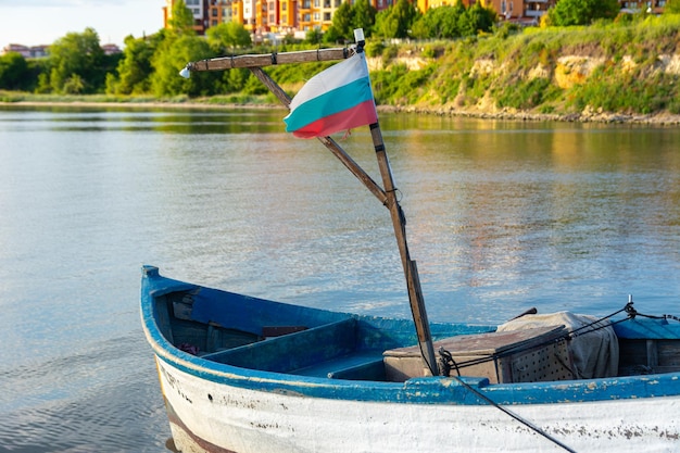 Ishing boat with the flag of Bulgaria