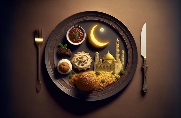 Foto islam ramadan eten behandelt generatieve ai