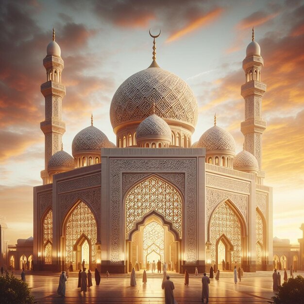Islamic 3D realistic mosque