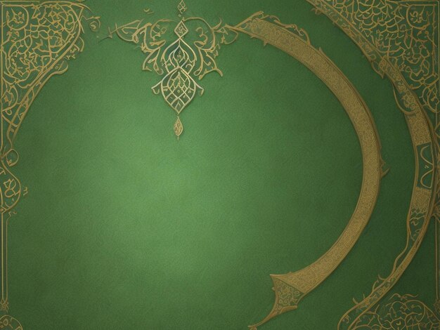 Islamic Arabic Green Luxury Background with Beautiful Ornament