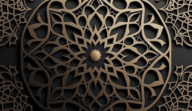 Islamic arabic luxury background with geometric pattern and beautiful ornament ai