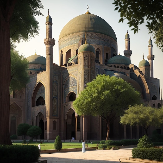 Photo islamic architecture old mosque green environment