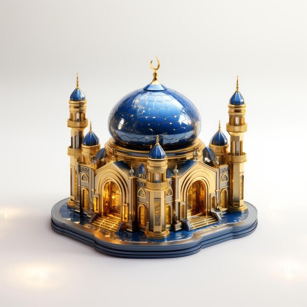 Photo islamic architecture through 3d isometrics