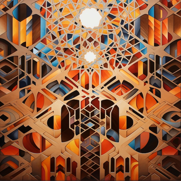 イスラム 芸術 幾何学 的 な 輝き の 背景
