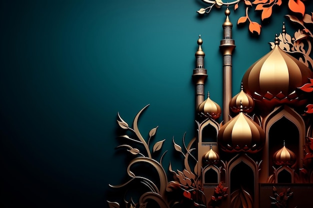 islamic background 3d Islamic Ramadan Celebration Abstract Navy amp Bronze Artwork Bryce 3D Drama