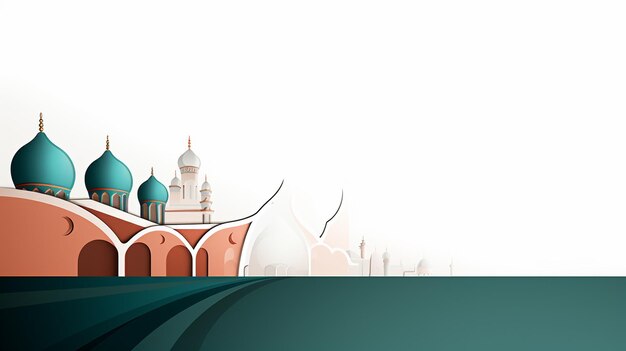 Islamic background design with mosque