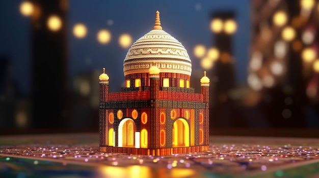 An Islamic background for a mosque a background for Ramadan Social media posts Muslim Holy Month Ramadan Kareem Generative Ai